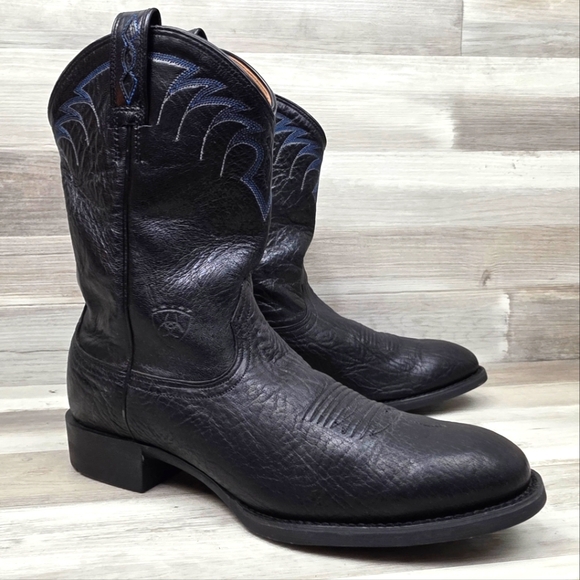 Ariat Men's Black and Blue Western Pull On Cowboy Boots Mens Size 8½D Mid-Calf